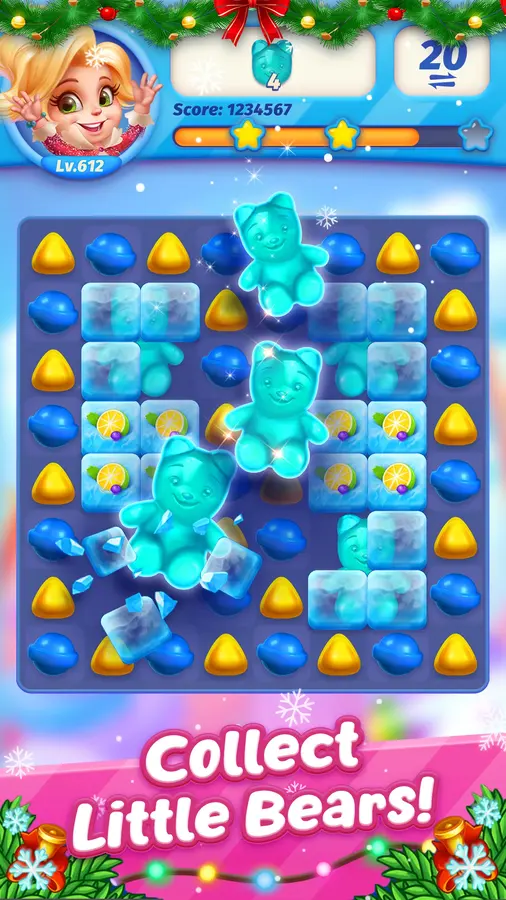Sweets Match level selection screen
